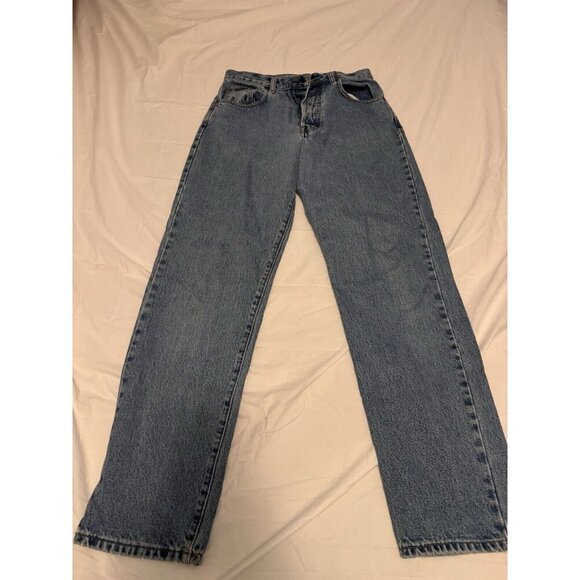 Calvin Klein Jeans Blue Button Fly Easy Fit Dbl Stone Wash Size 9 - Picture 1 of 5